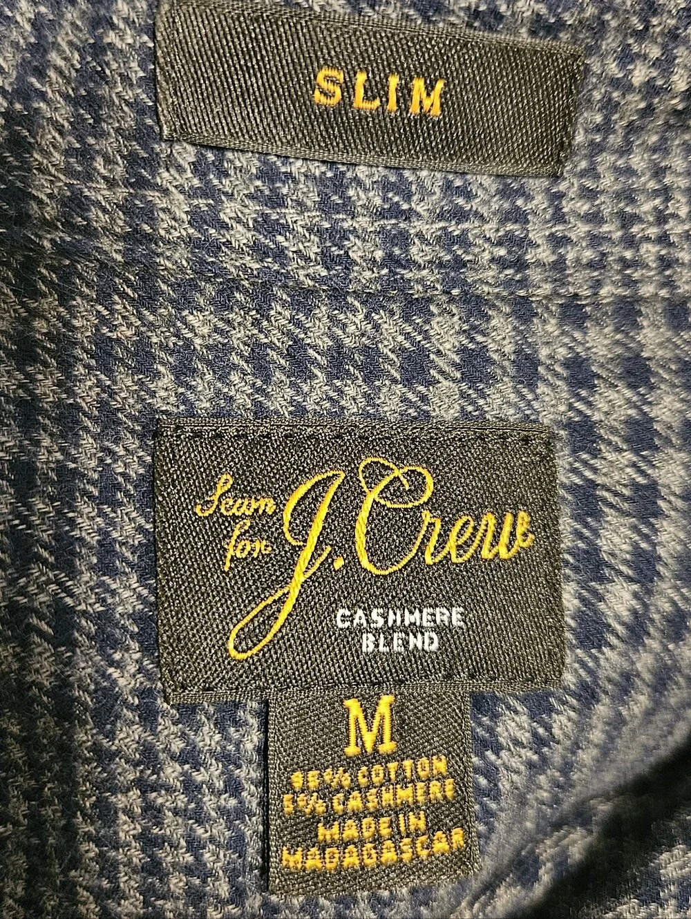 J Crew Mens Shirt M Slim Cashmere Blend Flannel Plaid BN823 Soft Preppy Office